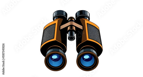  flat binoculars, cartoon binoculars, military binoculars, compact binoculars, surveillance tool, looking glass, observation equipment, spy gadget, search and find, hiking gear, nature watching, moder