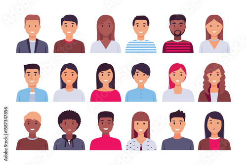 Diverse Faces: A vibrant display of inclusivity with a collection of portraits representing diverse individuals.