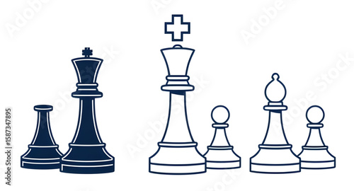 chess playing pieces, chess board icons, classic chess pieces, chess game vector, chess icons set, chess figures silhouette, chess collection vector, chess sign, chess graphic, chess flat vector, ches