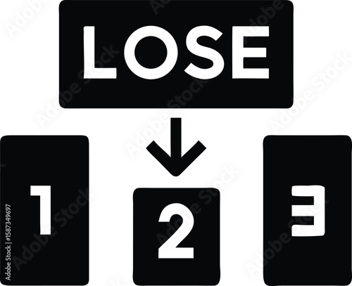 Lose icon. numbers