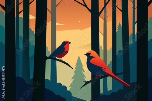 birds on a branch