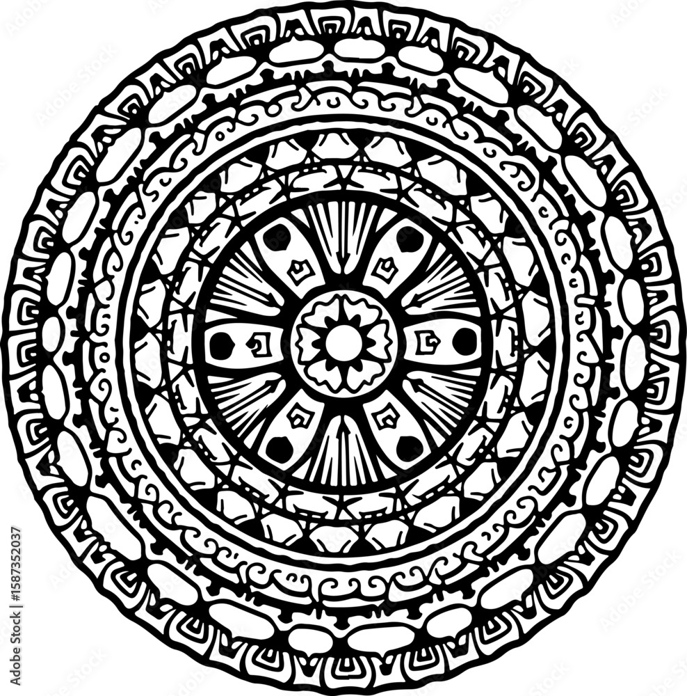 Obraz premium Tribal Sun & Moon Mandala Vector bundle graphics