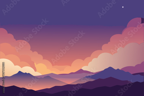 sunset in the mountains
