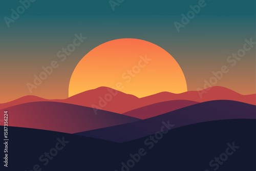 sunset over the mountains