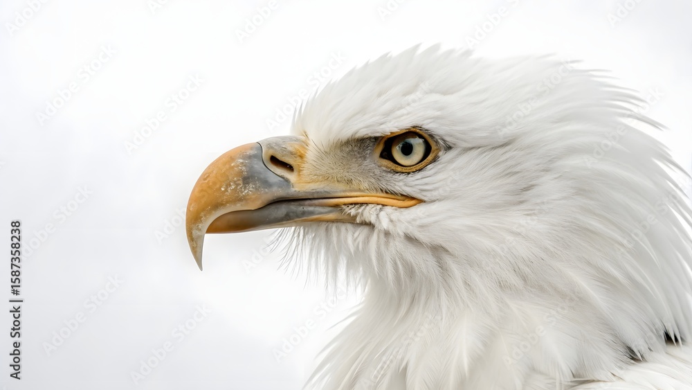 Fototapeta premium Close-Up of a White Eagle with Fierce Expression