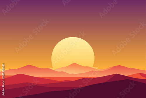 sunset over mountains