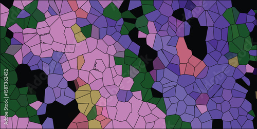 Abstract mosaic pattern with diverse color fragments creating a unique and visually appealing design across the surface suitable for decorative backgrounds and artistic projects.