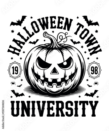 Halloween Town University Pumpkin Design