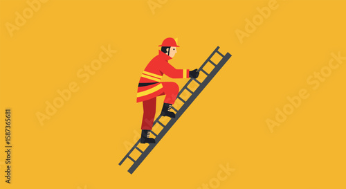 Firefighter Climbing Ladder, Emergency Rescue