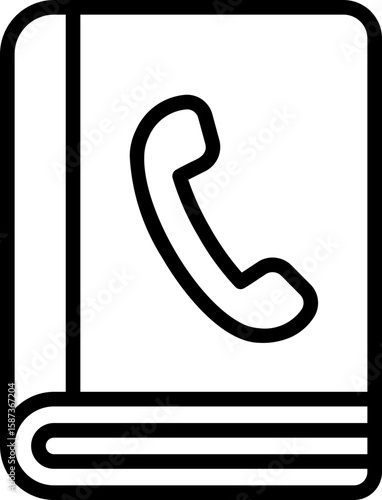 Black phonebook icon - outline