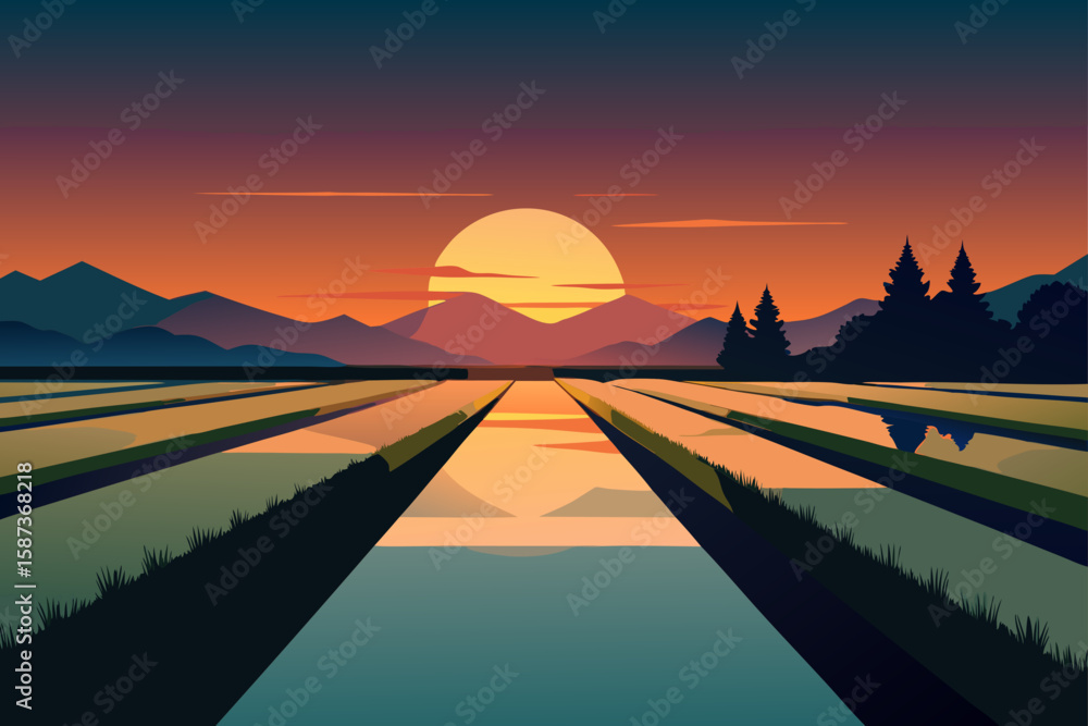 Fototapeta premium sunrise over the river