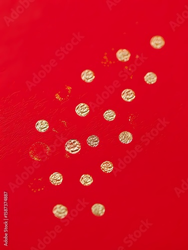 Abstract Red Background with Golden Accents: Exploring Creative Patterns