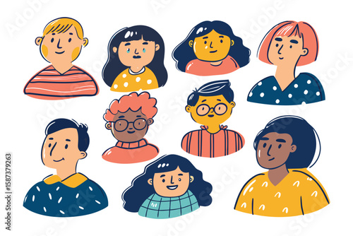 Diverse Portrait Collection: A vibrant compilation of diverse individuals, each face telling a unique story. This collection celebrates individuality and the beauty of human variation.