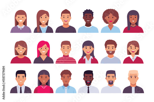 Diversity in Faces: A vibrant collection of diverse faces, each exuding individuality and representing a spectrum of ethnicities and expressions.