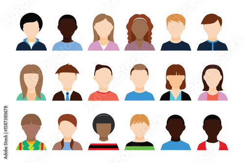 Avatars: A collection of diverse avatar icons, symbolizing individuality and the broad spectrum of representation across various communities, offering visual diversity