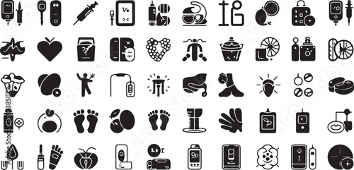 Health, Wellness, and Beauty Icons Set