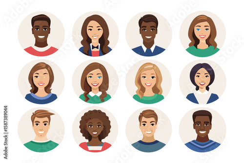 Diverse Portraits: A collection of diverse portraits, each capturing unique expressions and identities, representing a spectrum of individuals with various skin tones and hair styles.