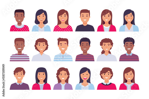 Diversity Portraits: A collection of diverse and expressive portraits, capturing the essence of individuality and inclusivity through vibrant, realistic depictions.