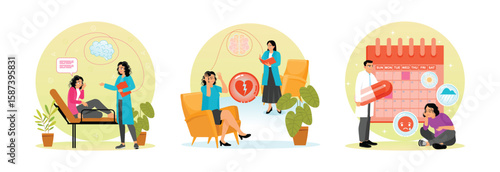 Mental health concept. Psychotherapy, Depression Counseling, Seasonal affective disorder treatment.