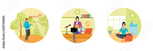 Self-improvement coaching concept. Positive Thinking, Life Coach Training, Meditation.