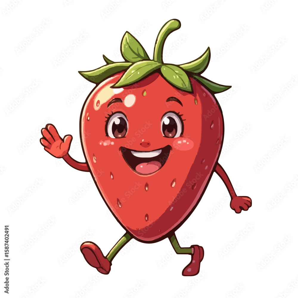 Fototapeta premium funny cartoon strawberry