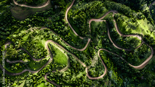 Aerial 'X-Mark' Trails: Nature's Hidden Paths Weaving Through Lush Landscape