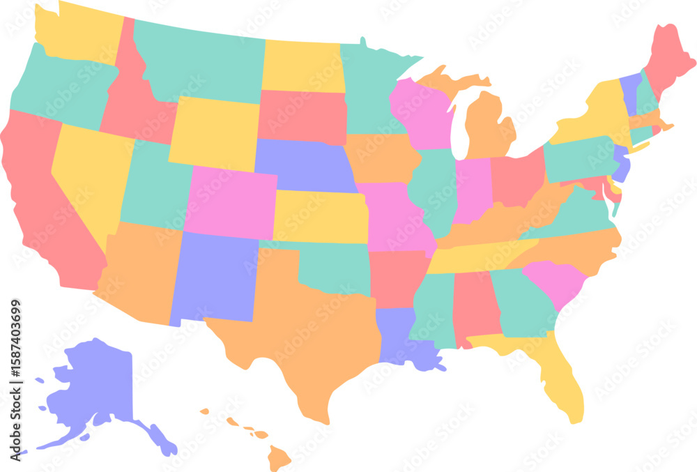Fototapeta premium map of the united states of america