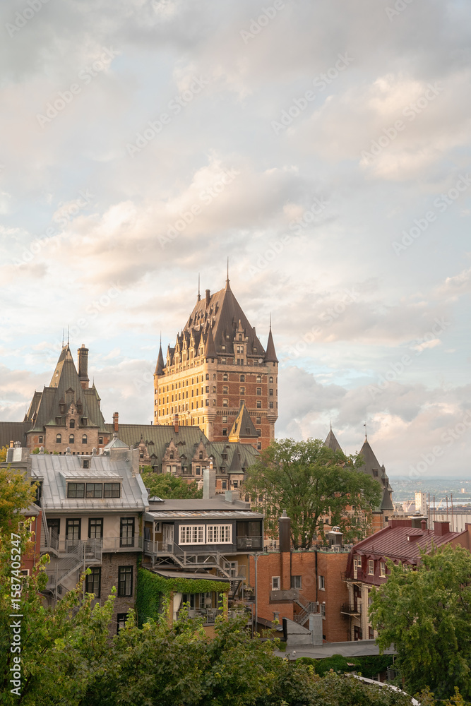 Fototapeta premium Château Frontenac rising above Old Québec, famous landmark in Canada.