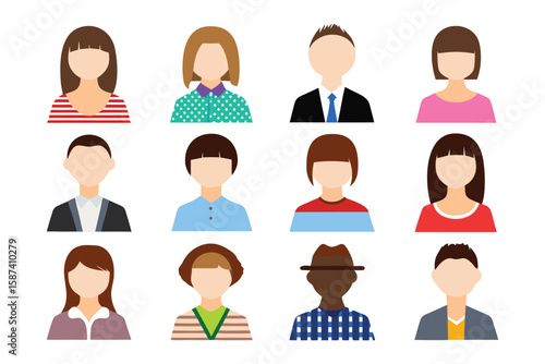 Wallpaper Mural Diversity in Unity: A vibrant depiction of a diverse group of individuals, showcasing varied backgrounds and personalities, representing a collaborative and inclusive community.  Torontodigital.ca