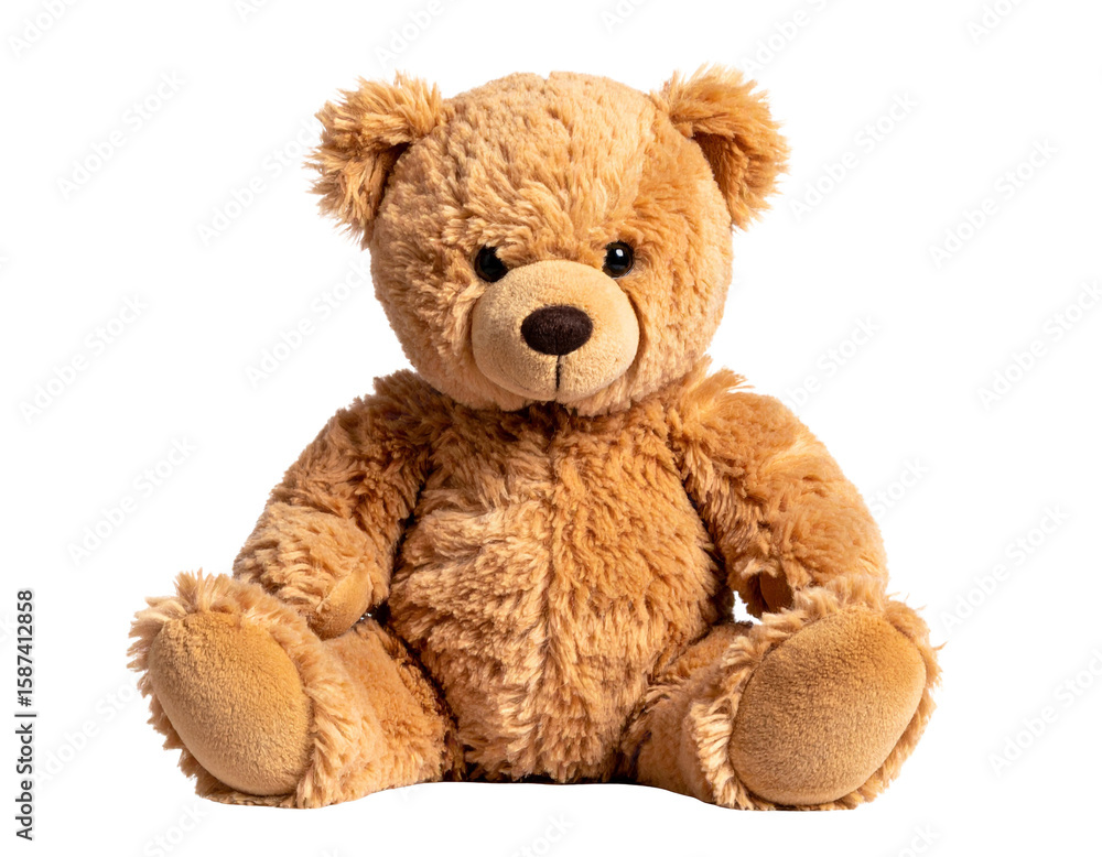 Obraz premium Cute fluffy teddy bear on white