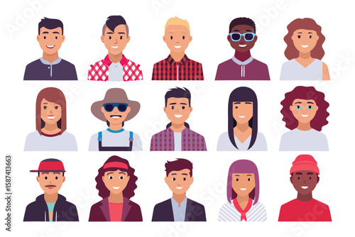 Diverse Portrait Collection: A visually striking compilation of diverse portraits showcasing a wide array of individuals, each with their own unique character and style.