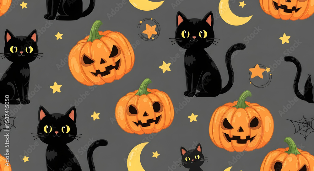 Fototapeta premium halloween seamless pattern