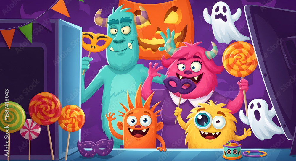 Fototapeta premium funny monster in hollowen