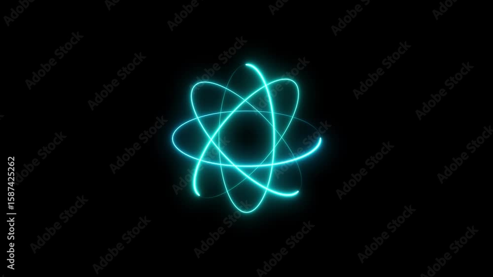 custom made wallpaper toronto digitalNeon Atom glyph icon animation.