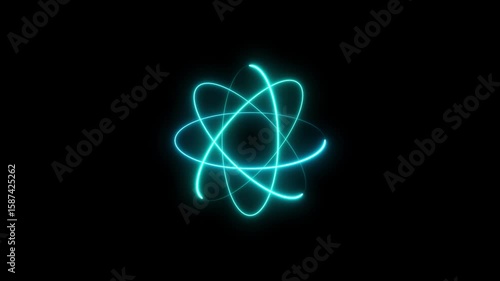 Wallpaper Mural Neon Atom glyph icon animation. Torontodigital.ca