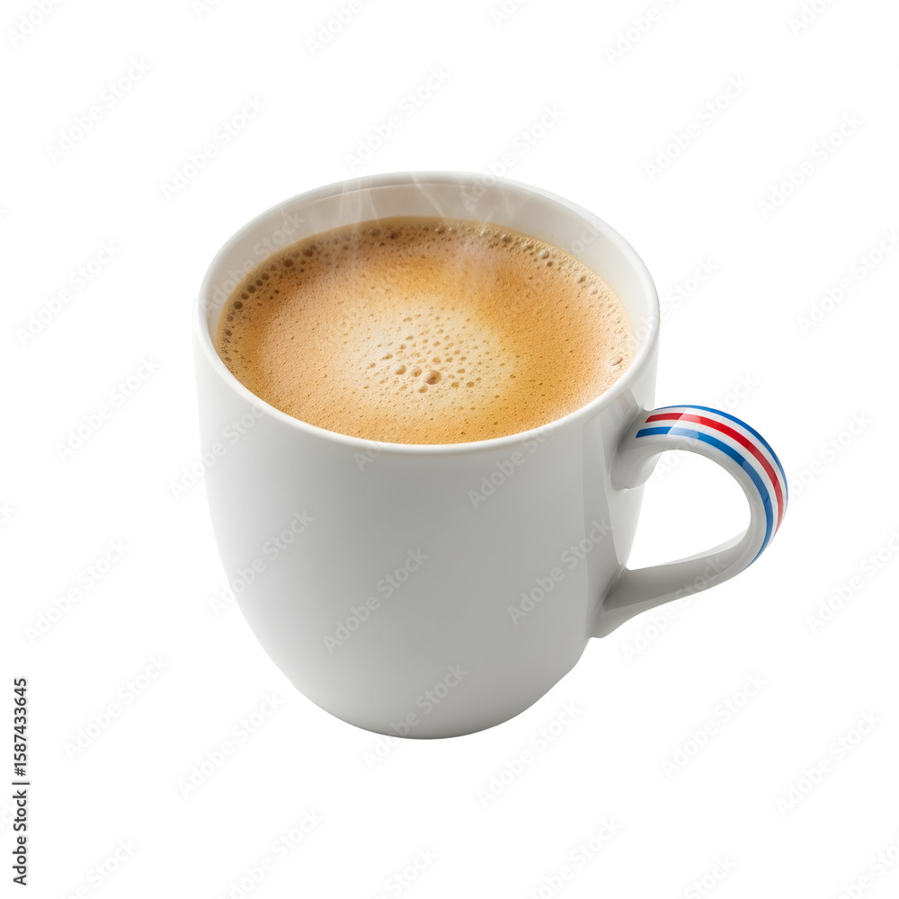 Fototapeta premium Steaming coffee in a stylish white mug