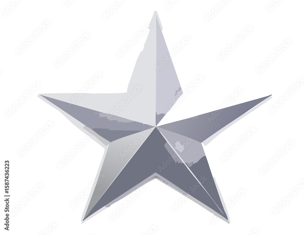 Fototapeta premium silver star isolated 