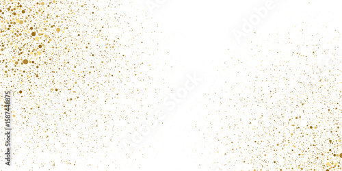 Gold glitter texture isolated on white. Gold color of winners. Confetti sparkle explosion. Celebration background. Vector illustration, eps 10