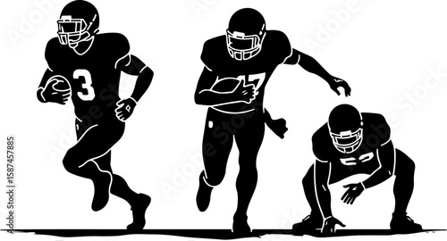 American football, players, NFL, sports art,   vector bundle