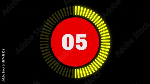 10 second countdown with circle animation, 10 to 0 animation countdown, 4k video