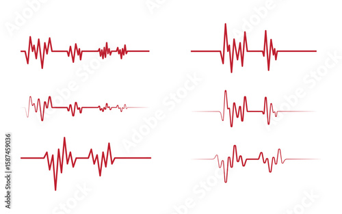 Red heartbeat line icon Pulse Rate Monitor. Vector illustration v.12