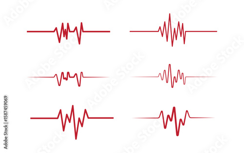 Red heartbeat line icon Pulse Rate Monitor. Vector illustration v.14