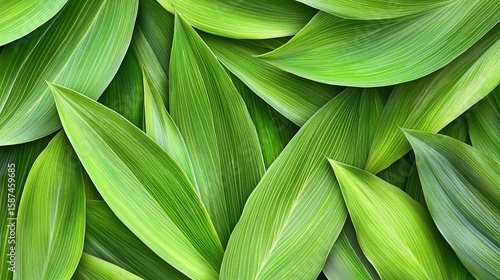 Wallpaper Mural Vibrant green leaves background lush foliage texture Torontodigital.ca