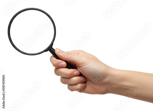 拡大鏡を持つ手 精密検査