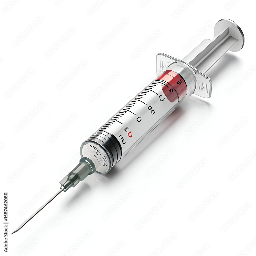 Fototapeta premium studio photography of a big syringe isolated on white