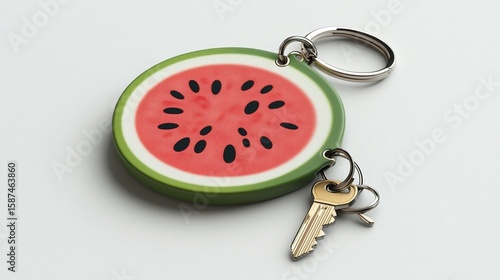 Wallpaper Mural Watermelon keychain summer fruit keyring on white background Torontodigital.ca