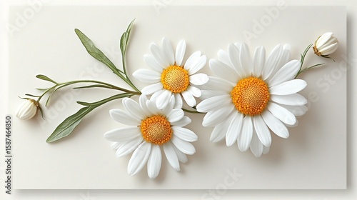 Wallpaper Mural White daisies floral image closeup of delicate flowers and buds Torontodigital.ca