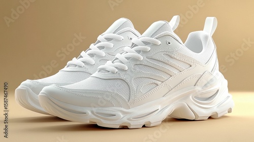 Wallpaper Mural White sneakers minimalist athletic shoe product photography Torontodigital.ca