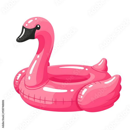Inflatable pink flamingo pool float cartoon