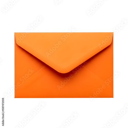 Bright orange envelope on black background